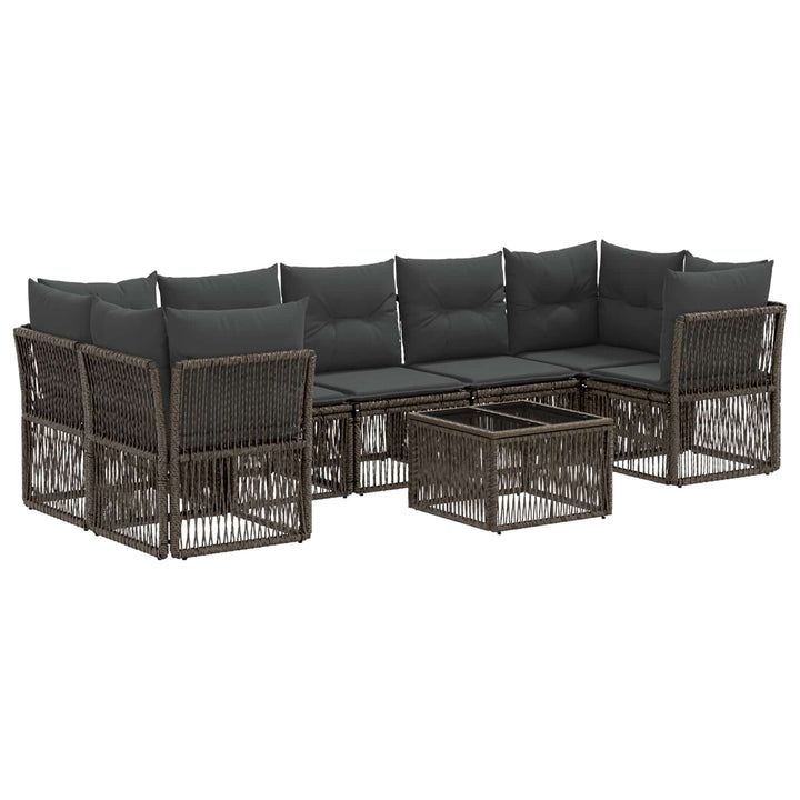 Havesofa Sæt 8 stk. Grå polyrattan