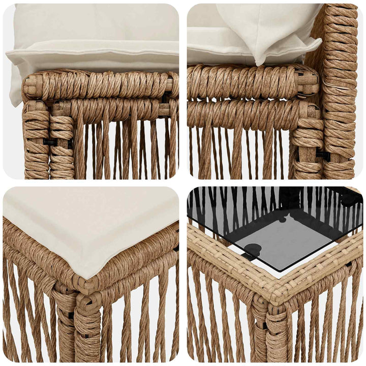 Havesofa Sæt 8 stk. Beige polyrattan
