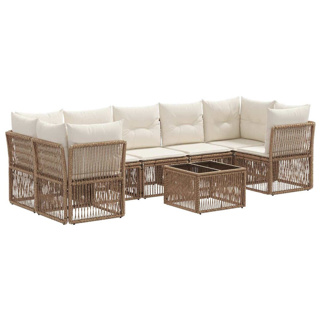 Havesofa Sæt 8 stk. Beige polyrattan