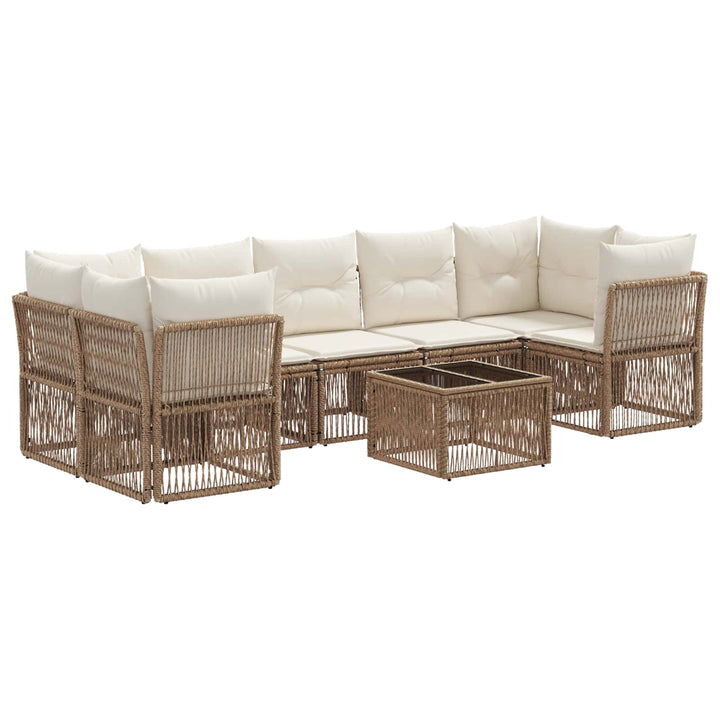 Havesofa Sæt 8 stk. Beige polyrattan