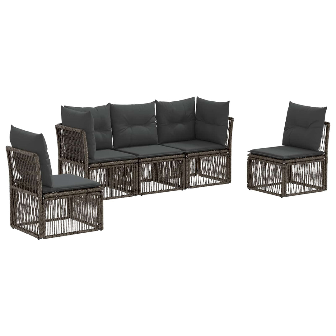 Havesofa Sæt 5 stk. Grå polyrattan