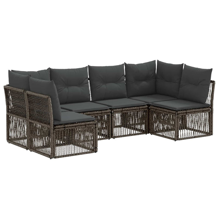 Havesofa Sæt 6 stk. Grå polyrattan