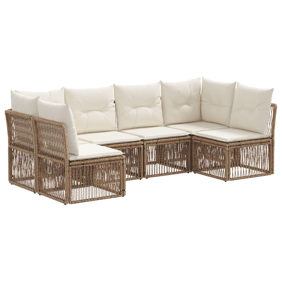 Havesofa Sæt 6 stk. Beige polyrattan