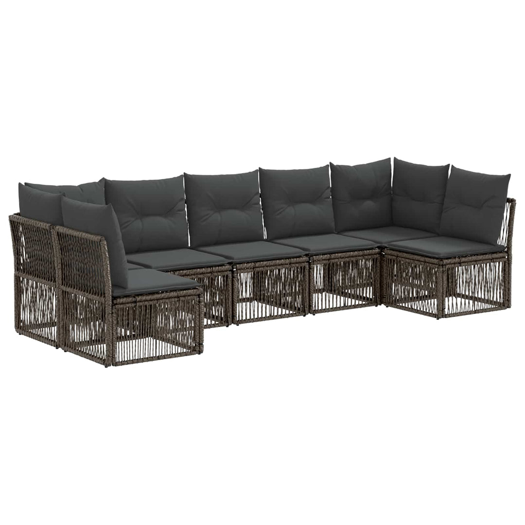 Havesofa Sæt 7 stk. Grå polyrattan