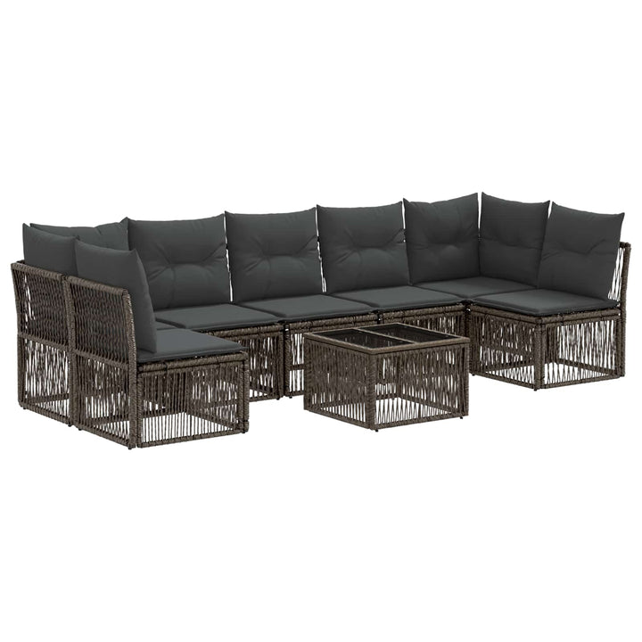 Havesofa Sæt 8 stk. Grå polyrattan