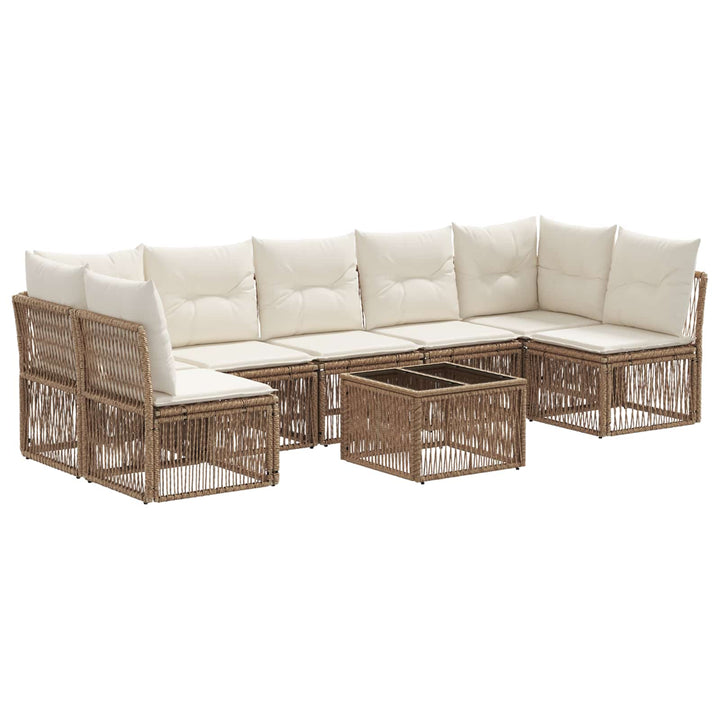 Havesofa Sæt 8 stk. Beige polyrattan