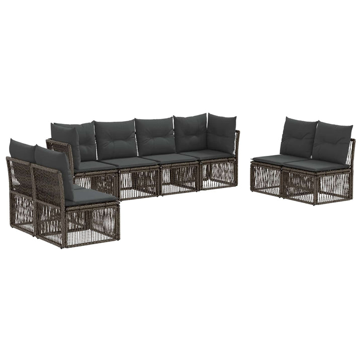 Havesofa Sæt 8 stk. Grå polyrattan