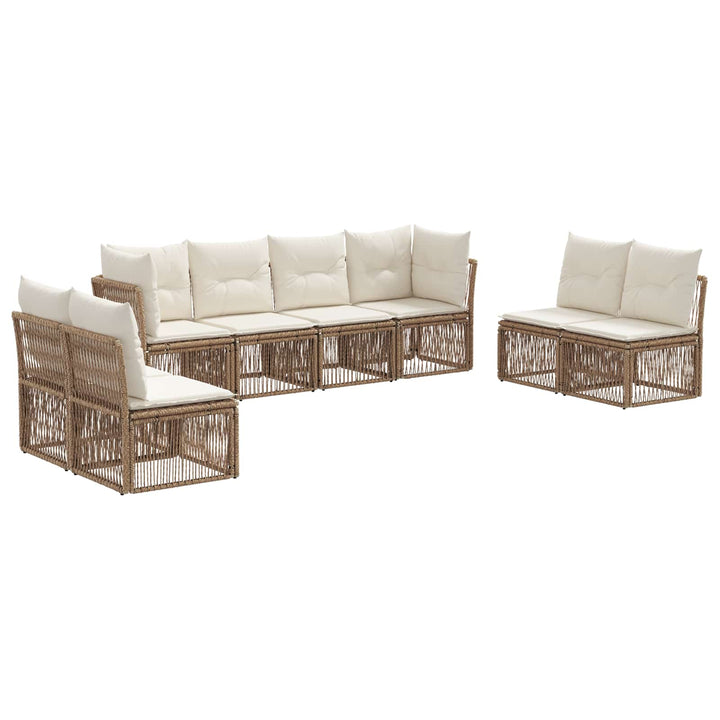 Havesofa Sæt 8 stk. Beige polyrattan
