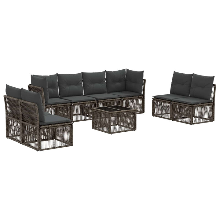 Havesofa Sæt 9 stk. Grå polyrattan