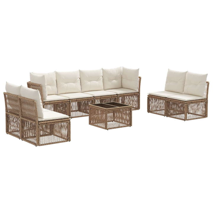 Havesofa Sæt 9 stk. Beige polyrattan