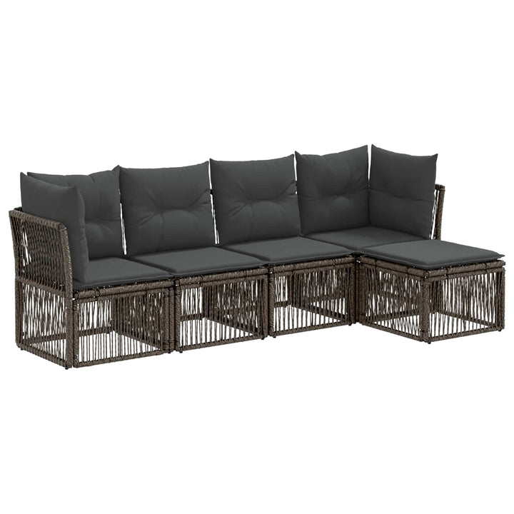 Havesofa Sæt 5 stk. Grå polyrattan