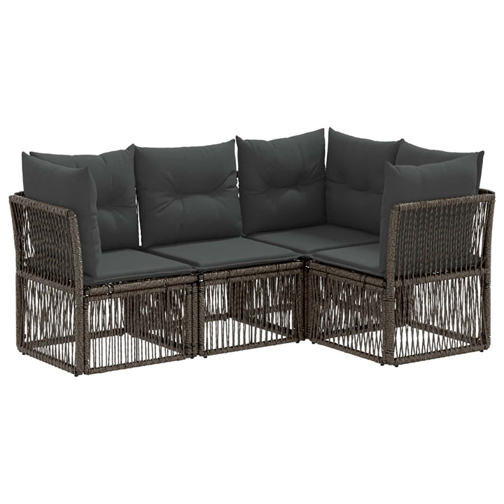 Havesofa Sæt 4 stk. Grå polyrattan