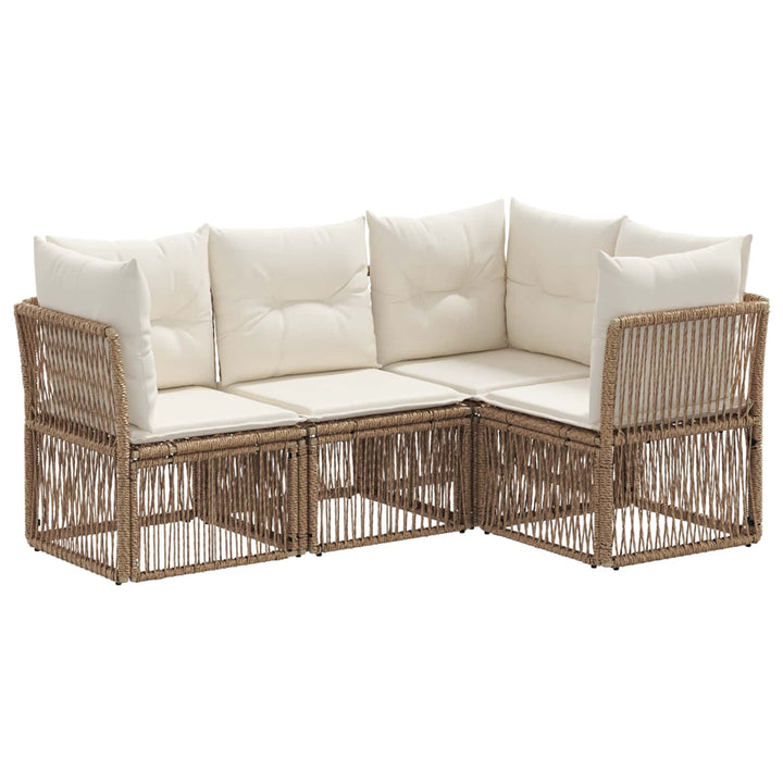 Havesofa Sæt 4 stk. Beige polyrattan