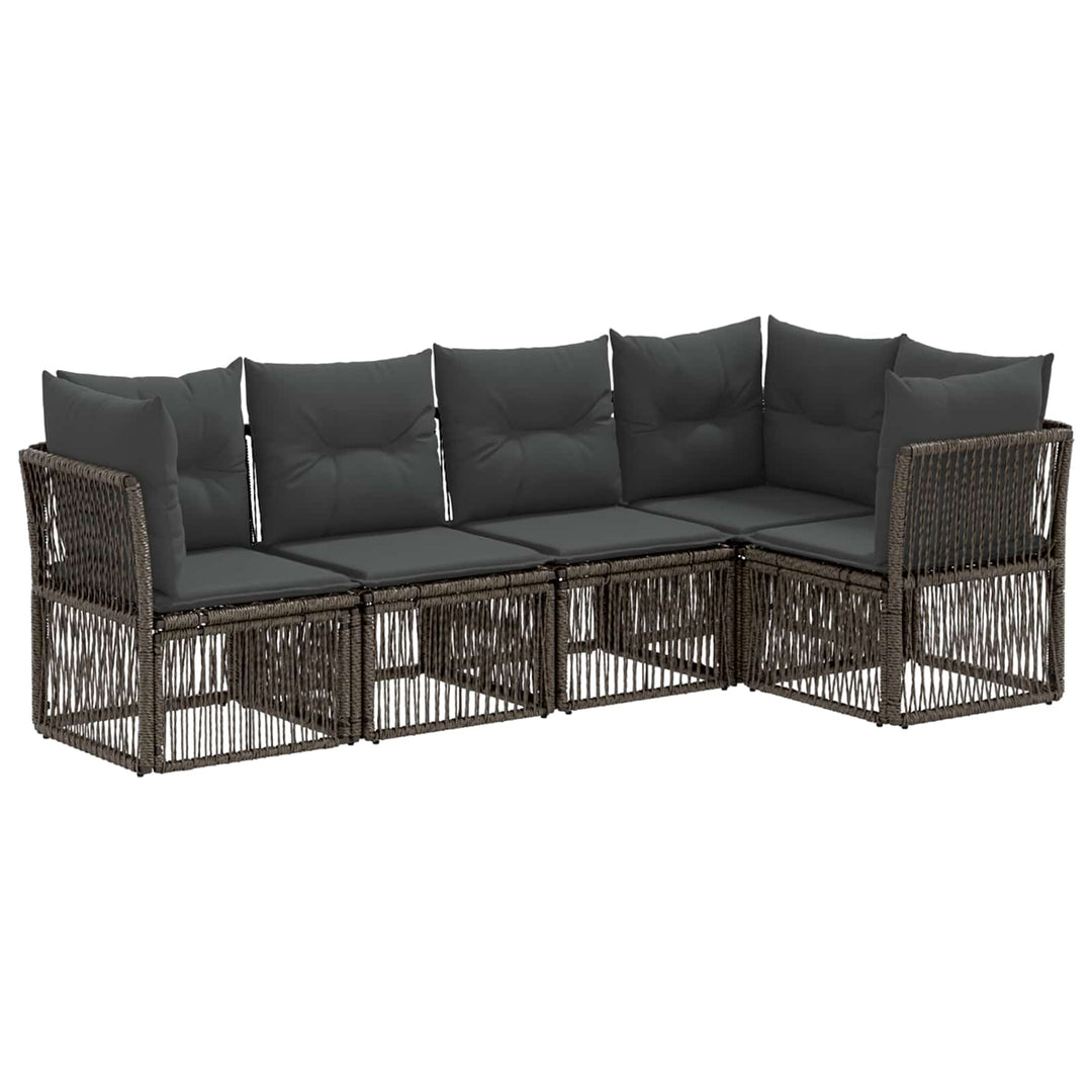 Havesofa Sæt 5 stk. Grå polyrattan