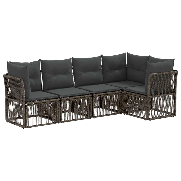 Havesofa Sæt 5 stk. Grå polyrattan