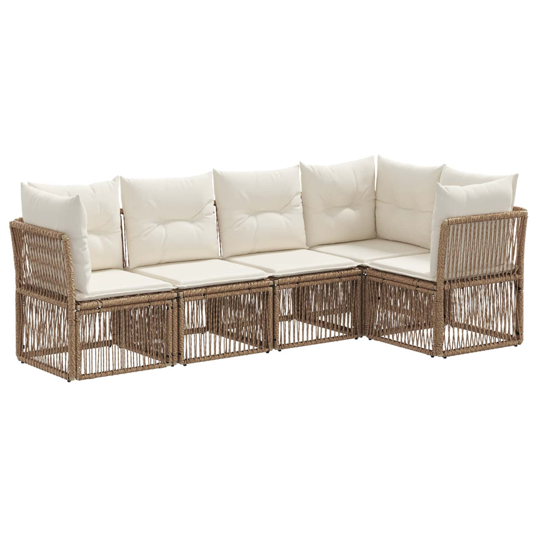 Havesofa Sæt 5 stk. Beige polyrattan