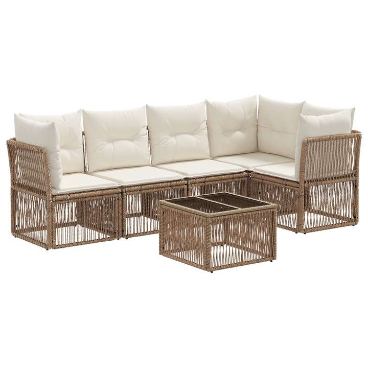 Havesofa Sæt 6 stk. Beige polyrattan
