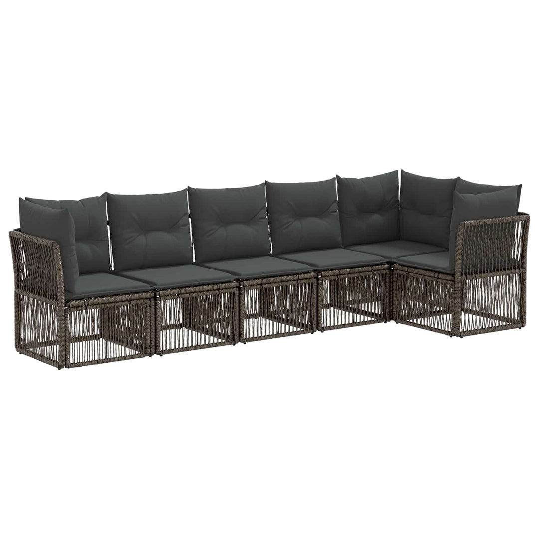 Havesofa Sæt 6 stk. Grå polyrattan