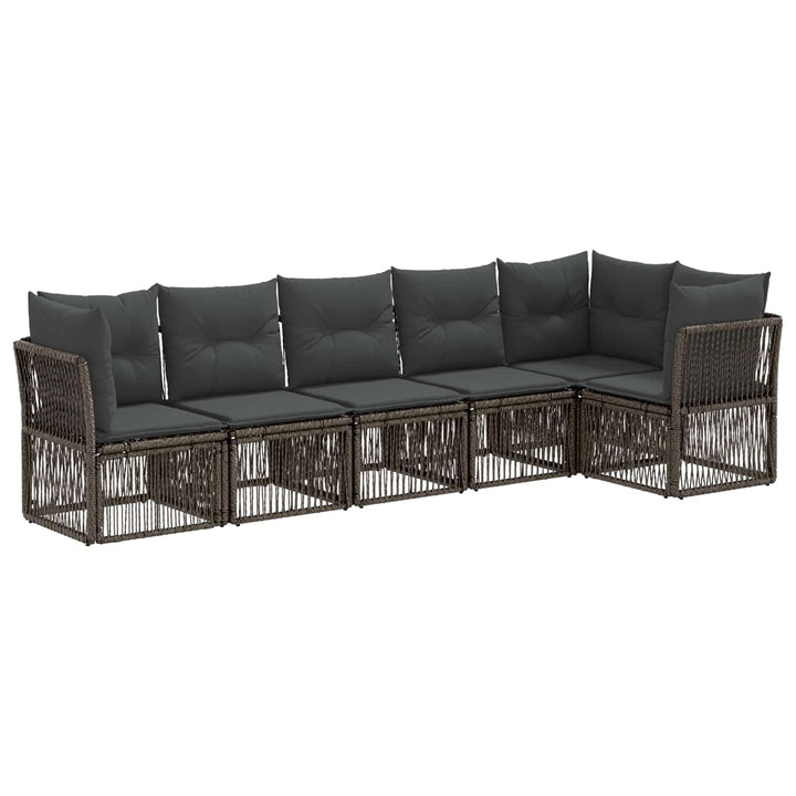 Havesofa Sæt 6 stk. Grå polyrattan