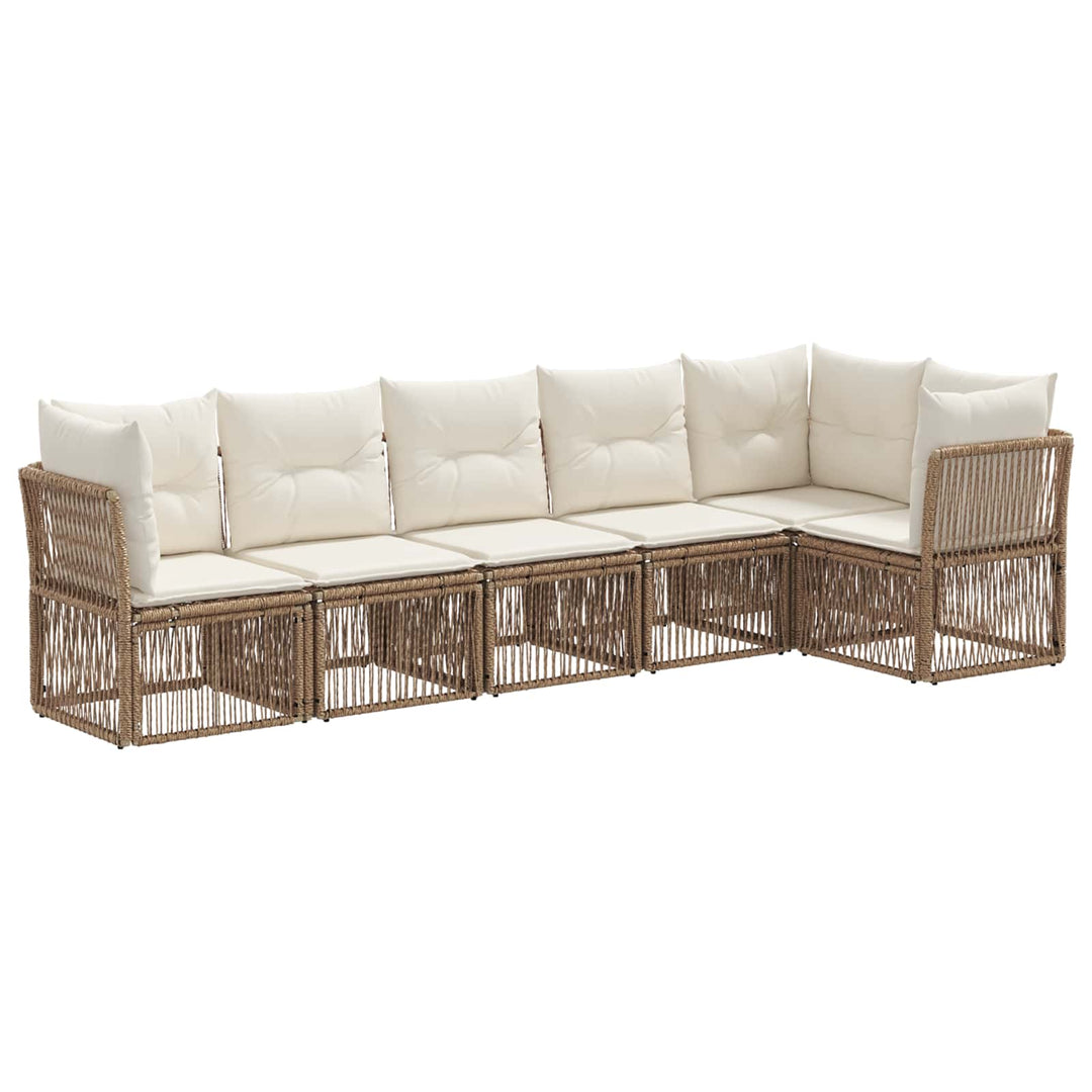 Havesofa Sæt 6 stk. Beige polyrattan