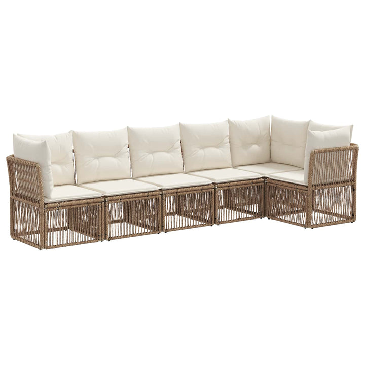 Havesofa Sæt 6 stk. Beige polyrattan