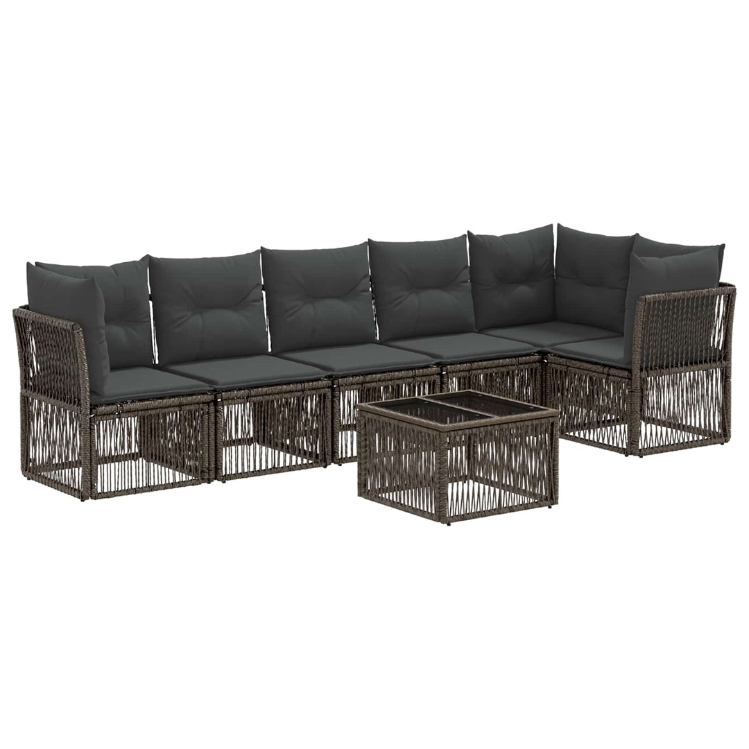 Havesofa Sæt 7 stk. Grå polyrattan