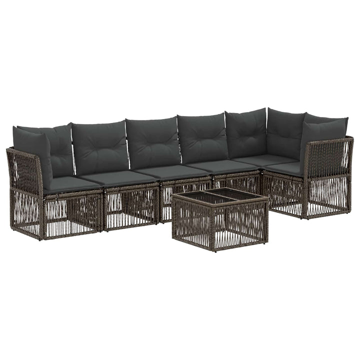 Havesofa Sæt 7 stk. Grå polyrattan