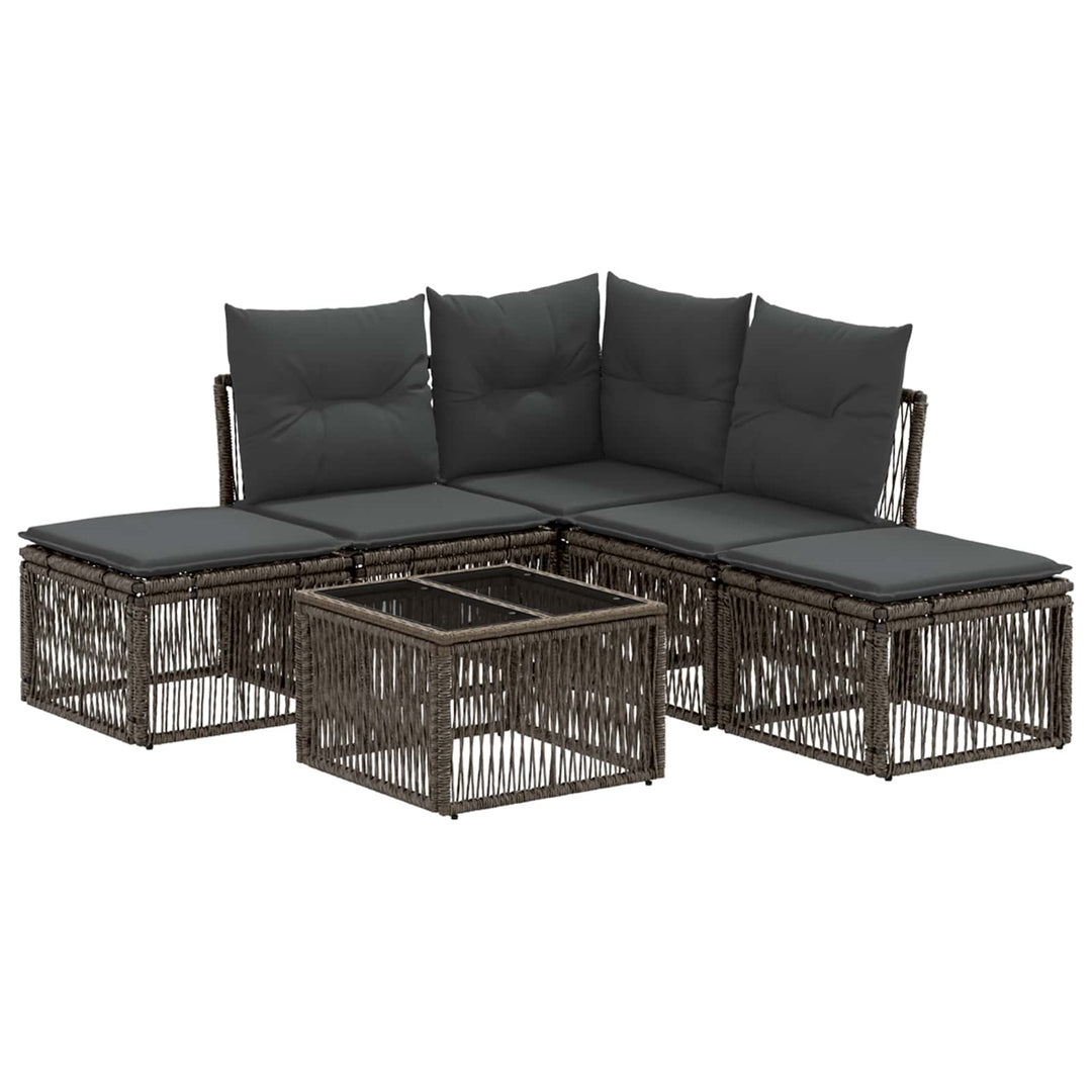 Havesofa Sæt 6 stk. Grå polyrattan