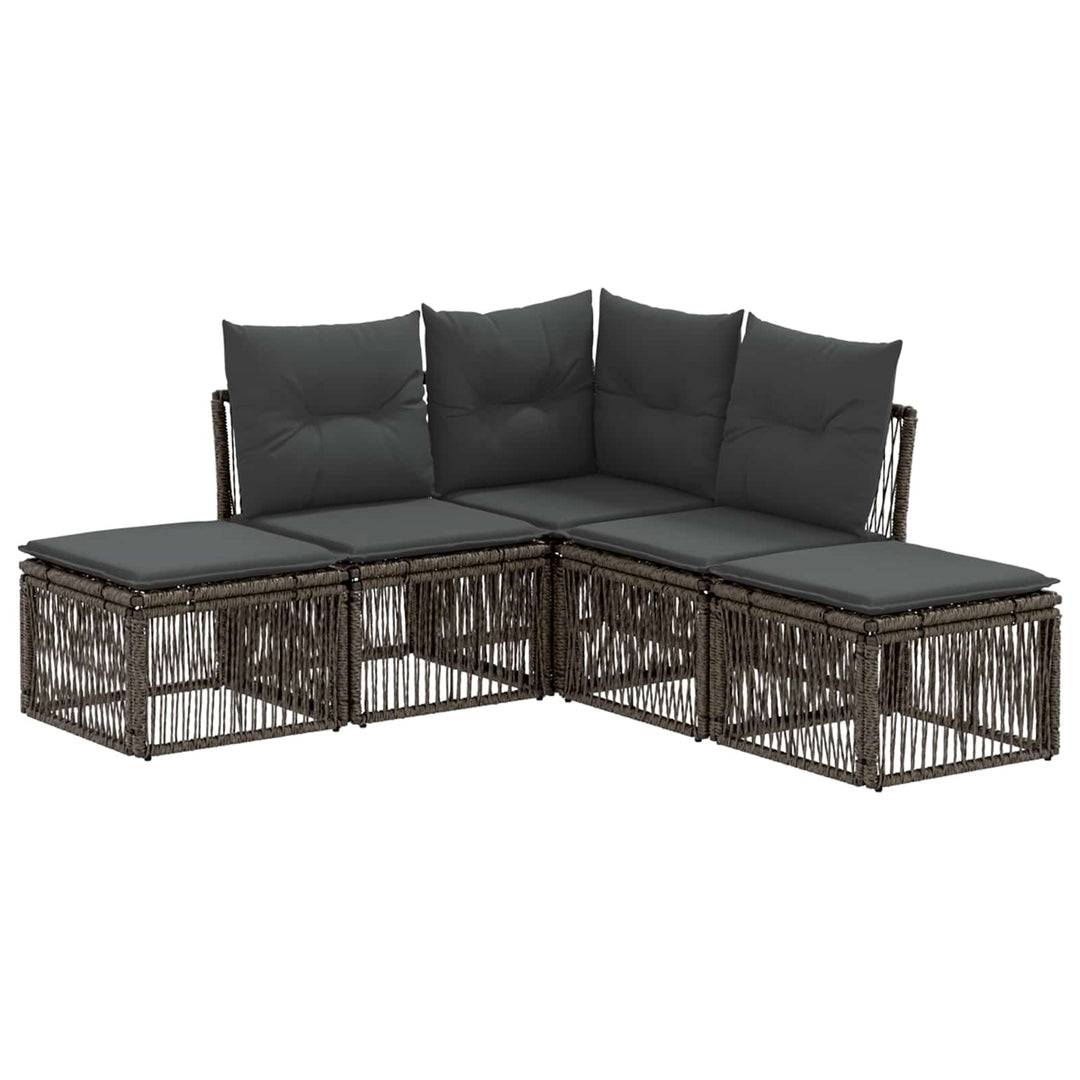 Havesofa Sæt 5 stk. Grå polyrattan