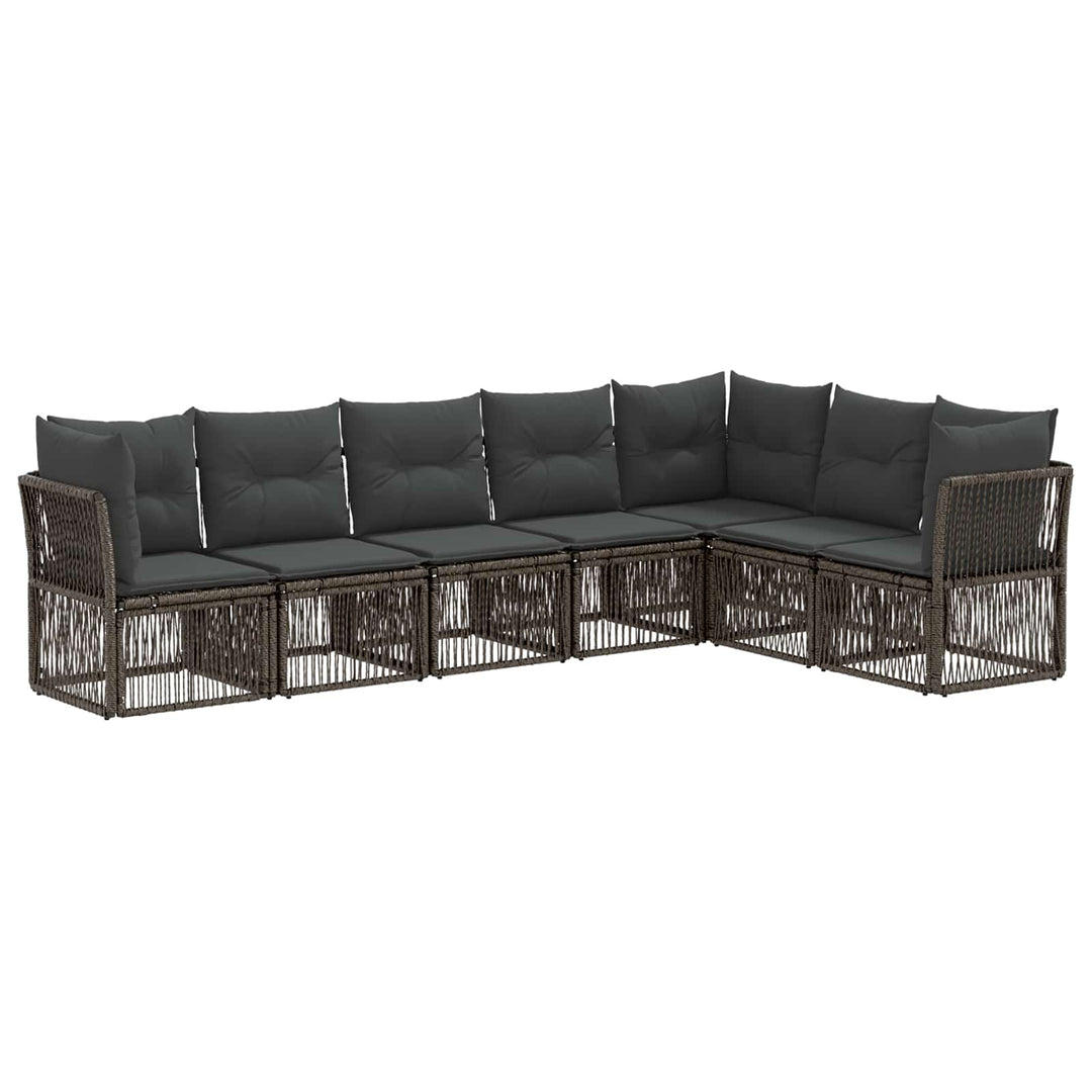 Havesofa Sæt 7 stk. Grå polyrattan