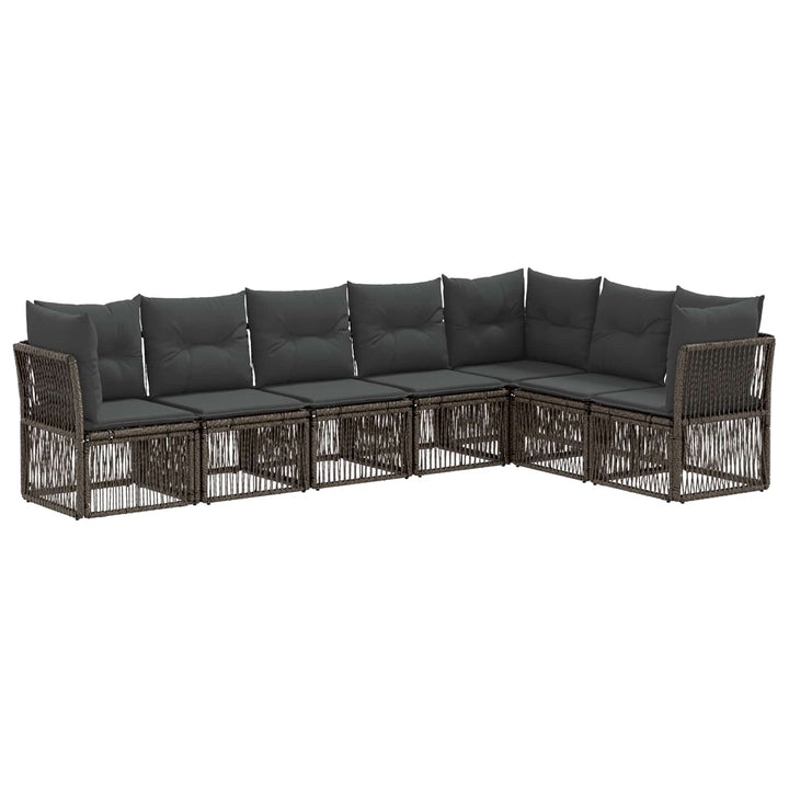 Havesofa Sæt 7 stk. Grå polyrattan