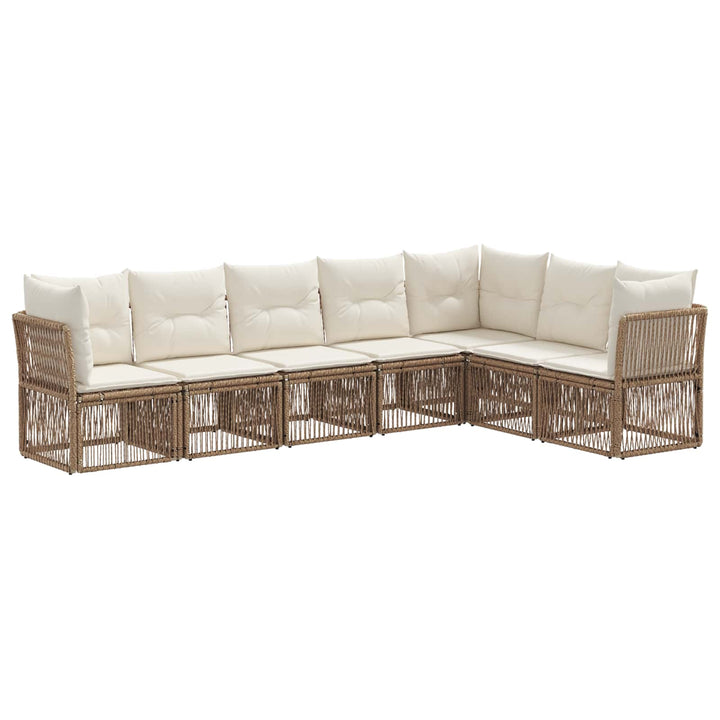 Havesofa Sæt 7 stk. Beige polyrattan