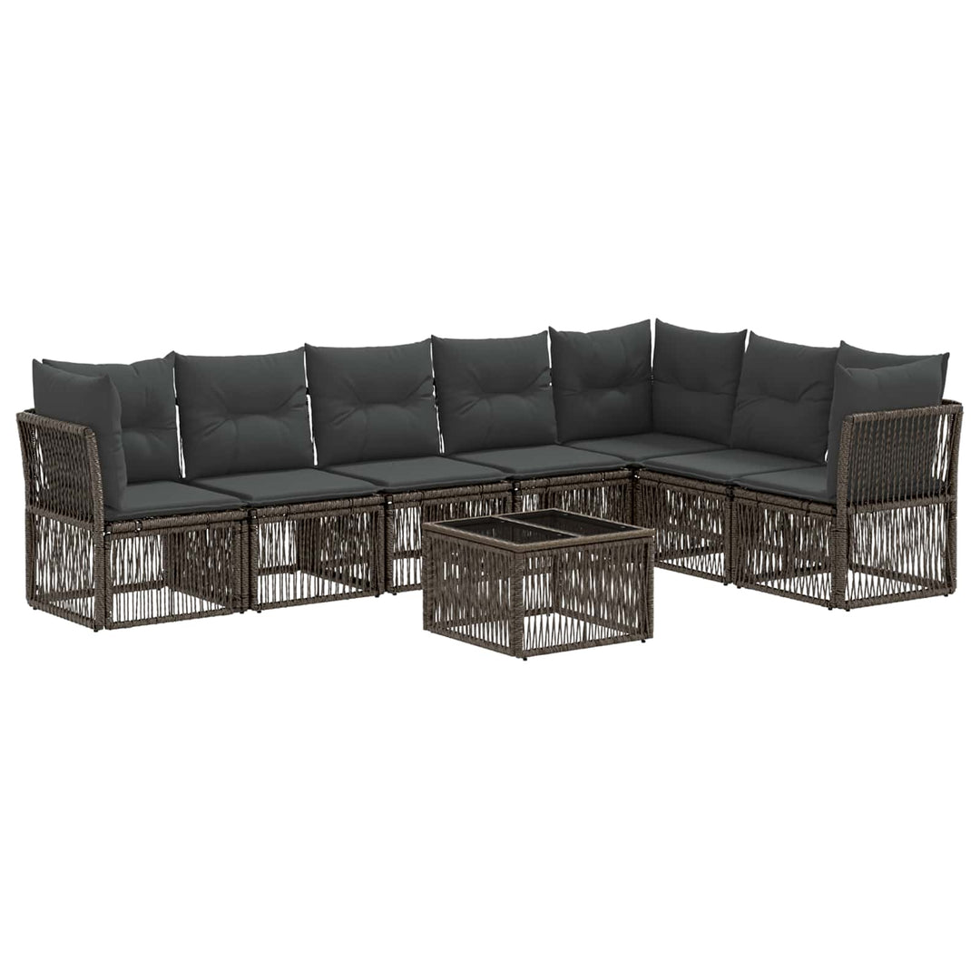 Havesofa Sæt 8 stk. Grå polyrattan