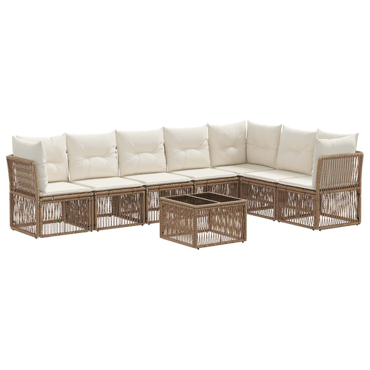 Havesofa Sæt 8 stk. Beige polyrattan