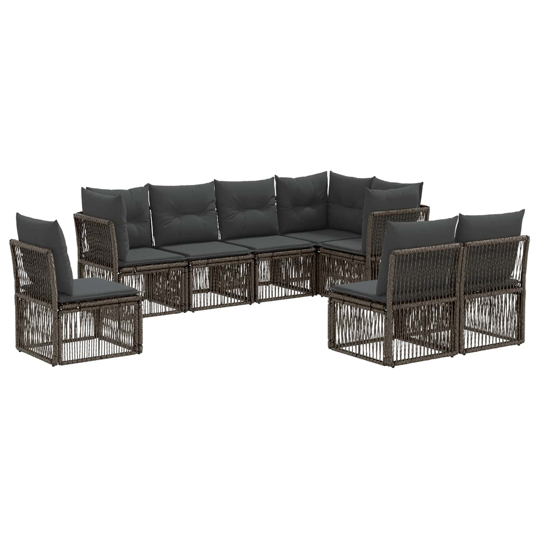 Havesofa Sæt 8 stk. Grå polyrattan