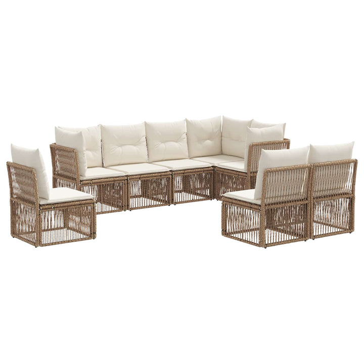 Havesofa Sæt 8 stk. Beige polyrattan