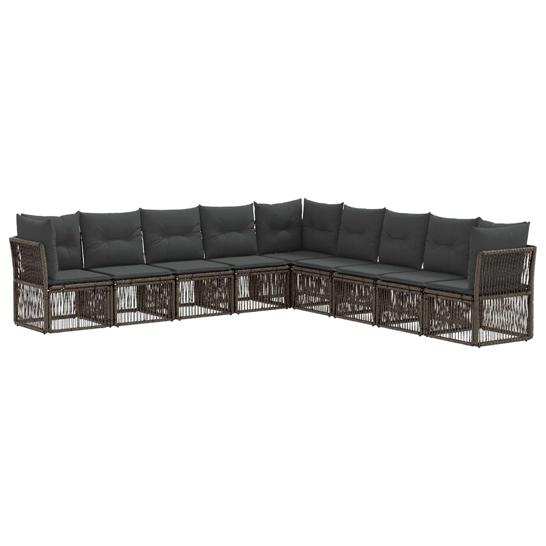 Havesofa Sæt 9 stk. Grå polyrattan