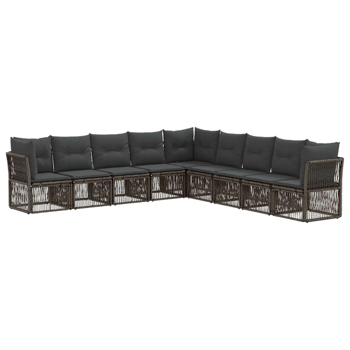 Havesofa Sæt 9 stk. Grå polyrattan