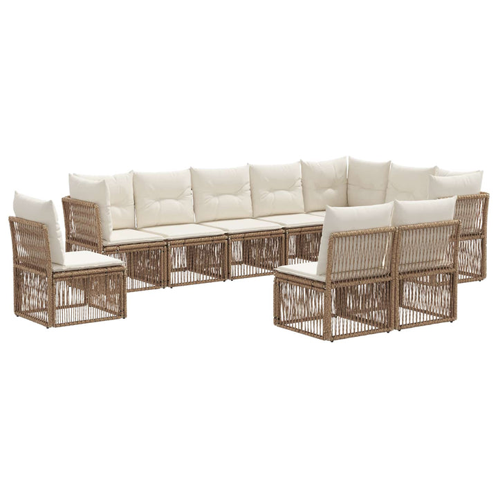 Havesofa Sæt 10 stk. Beige polyrattan