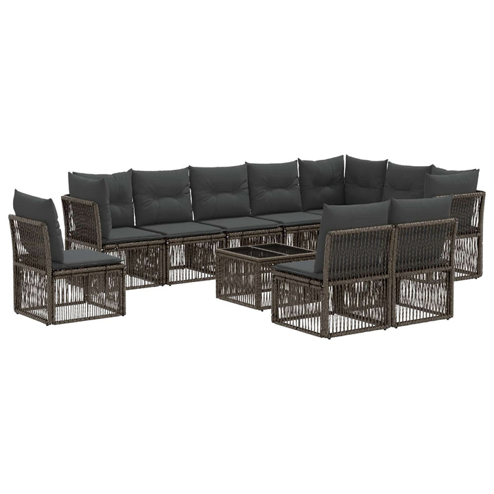 Havesofa Sæt 11 stk. Grå polyrattan