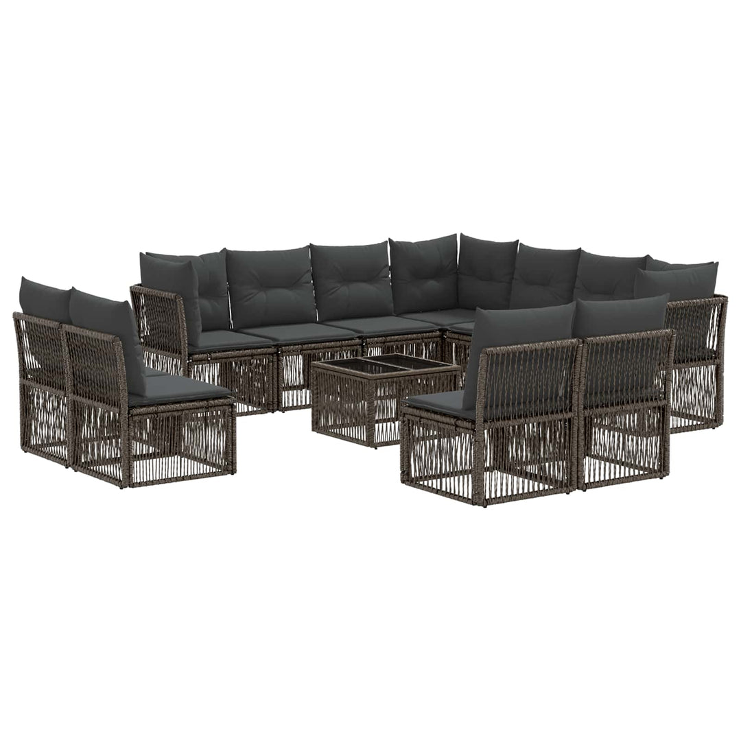 Havesofa Sæt 12 stk. Grå polyrattan