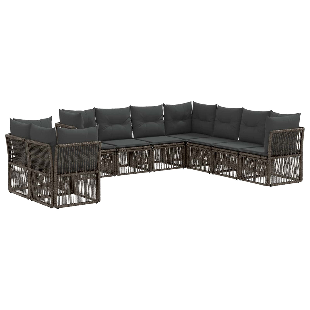 Havesofa Sæt 9 stk. Grå polyrattan