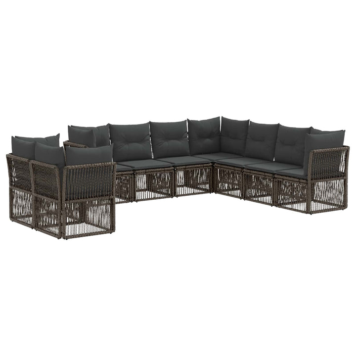 Havesofa Sæt 9 stk. Grå polyrattan