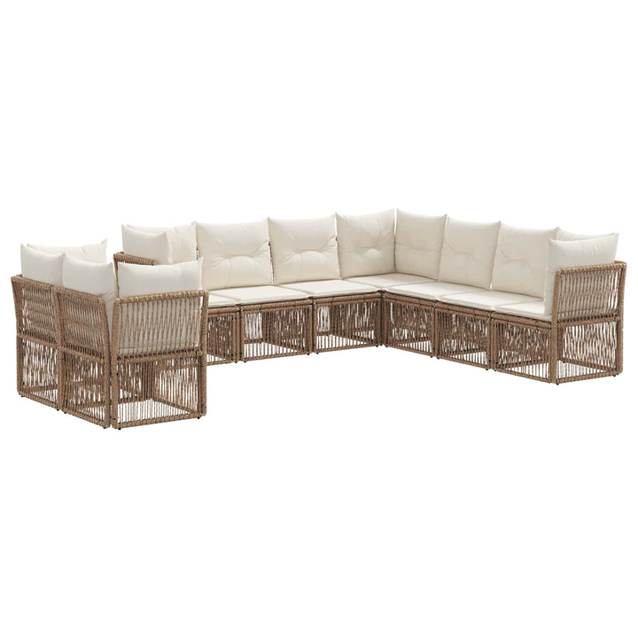 Havesofa Sæt 9 stk. Beige polyrattan