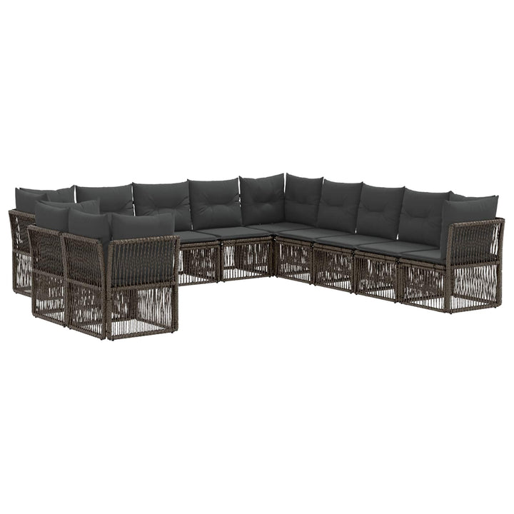 Havesofa Sæt 11 stk. Grå polyrattan
