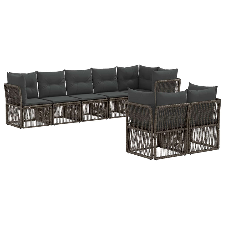 Havesofa Sæt 8 stk. Grå polyrattan