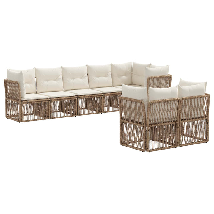 Havesofa Sæt 8 stk. Beige polyrattan
