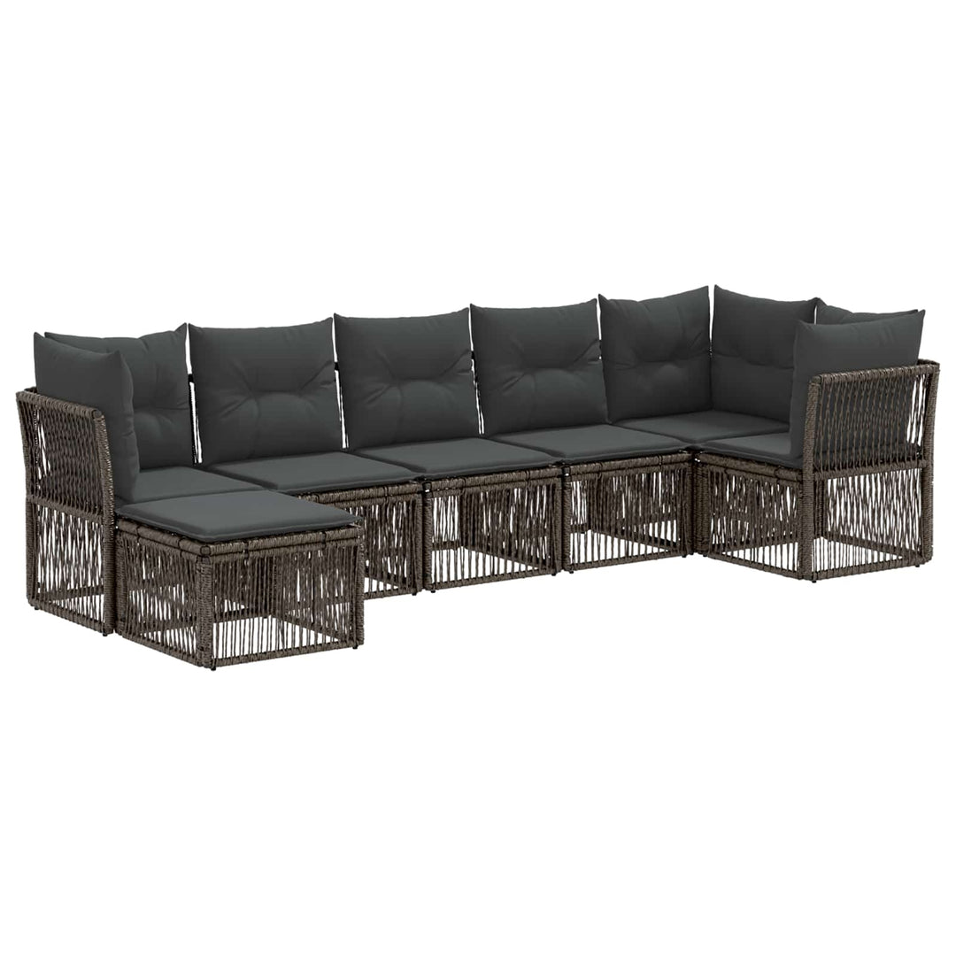 Havesofa Sæt 7 stk. Grå polyrattan