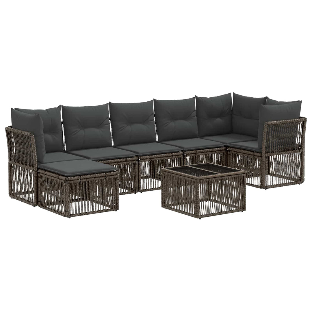 Havesofa Sæt 8 stk. Grå polyrattan