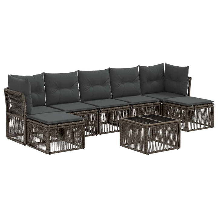 Havesofa Sæt 8 stk. Grå polyrattan